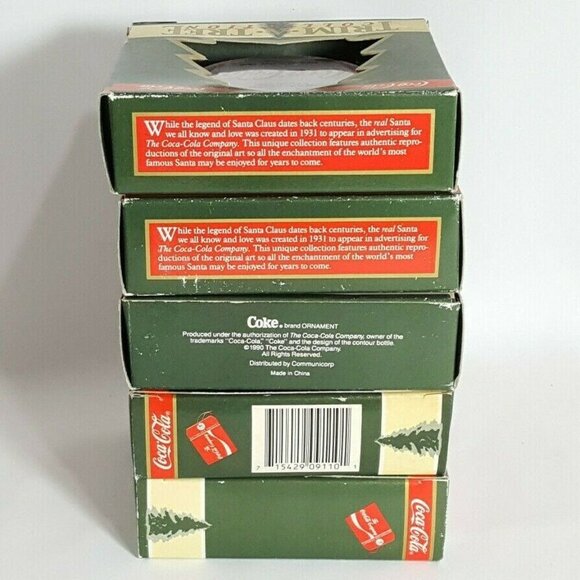 NEW Vintage Coca-Cola Bottle Cap Ornaments Santa circa 1938 Set of 5 Trim a Tree - Picture 4 of 4